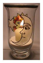 Glass Painted Candle Holder