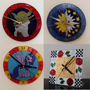 Glass Painting Clocks and Doors.