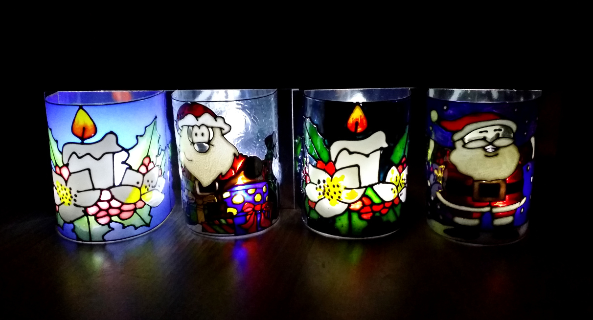 Christmas Glass Painting Project. Simple Lamp.