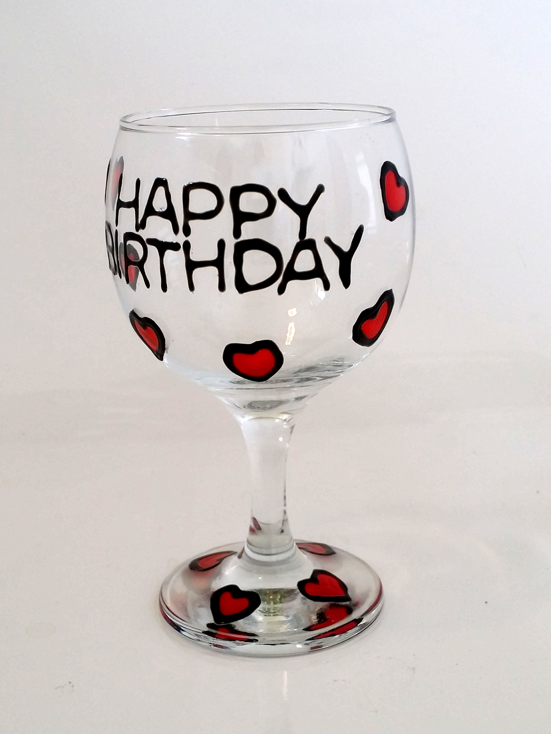 Glass Painting a wine glass.