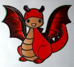 Dragon window sticker. Glass Painting Using Household Items.